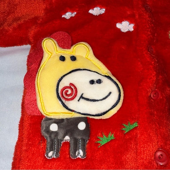 Parrot King Sweater Jacket Plush Kids Red Animal Hoodie Toddler Sz Age 2-3 - Picture 5 of 13